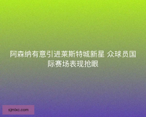 阿森纳有意引进莱斯特城新星 众球员国际赛场表现抢眼